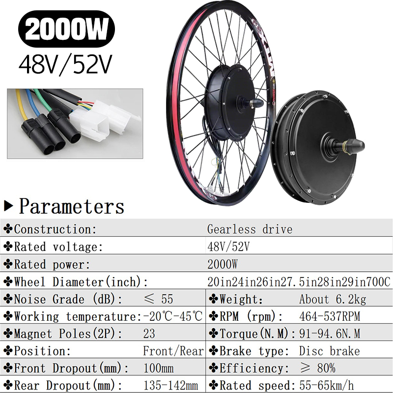 5000W E-Bike Conversion Kit 72 - đánh giá và giá Gearless Hub Motor Conversion Kit 2000W With Display
